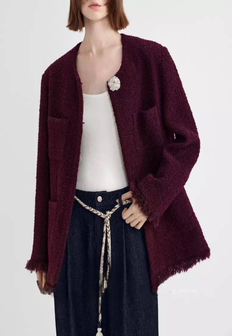 無領流蘇下擺西裝外套