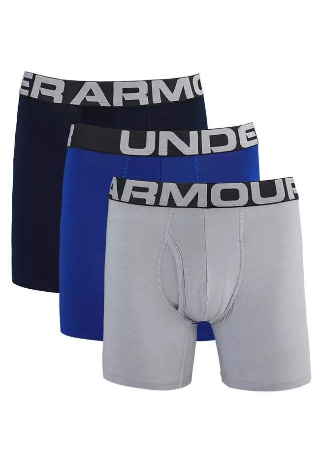 Under Armour Men's Charged Cotton Stretch 6” Boxerjock – 3-Pack :  : Clothing, Shoes & Accessories