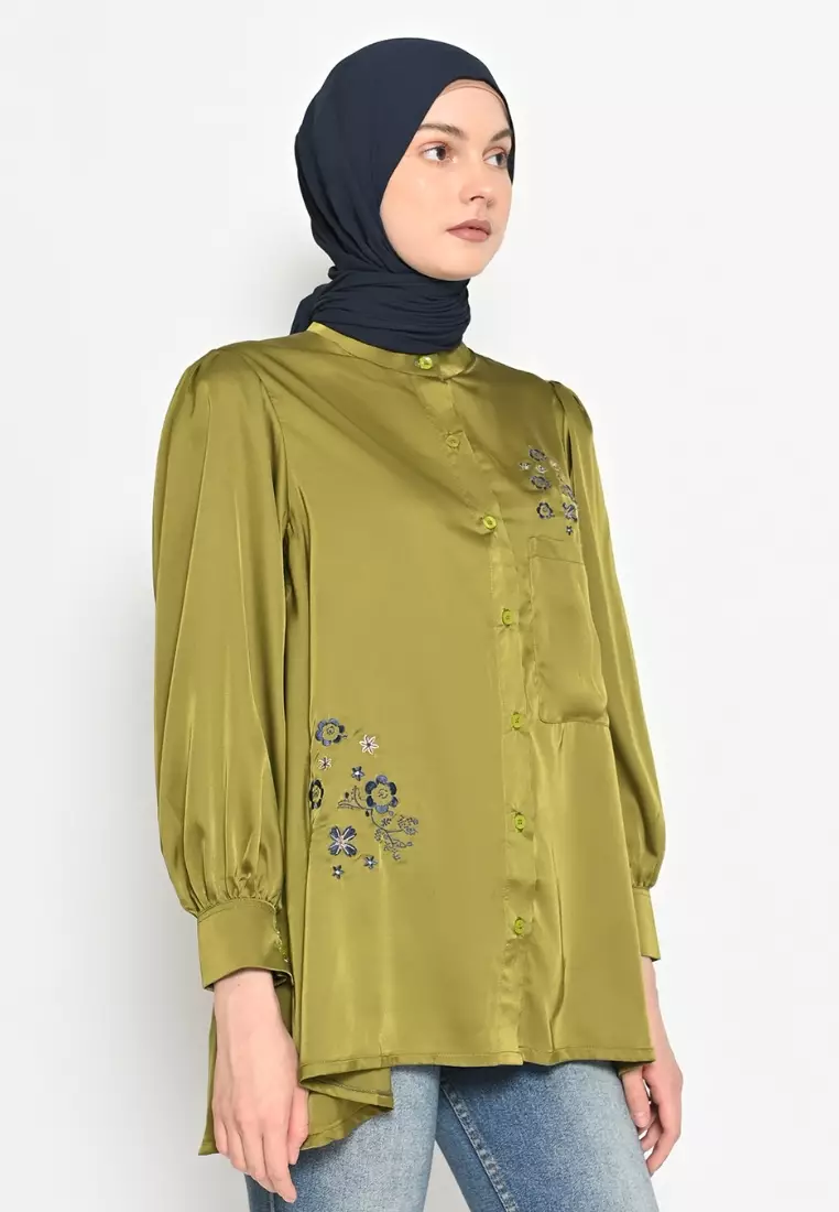 Jasmina Embroidery Blouse Lime
