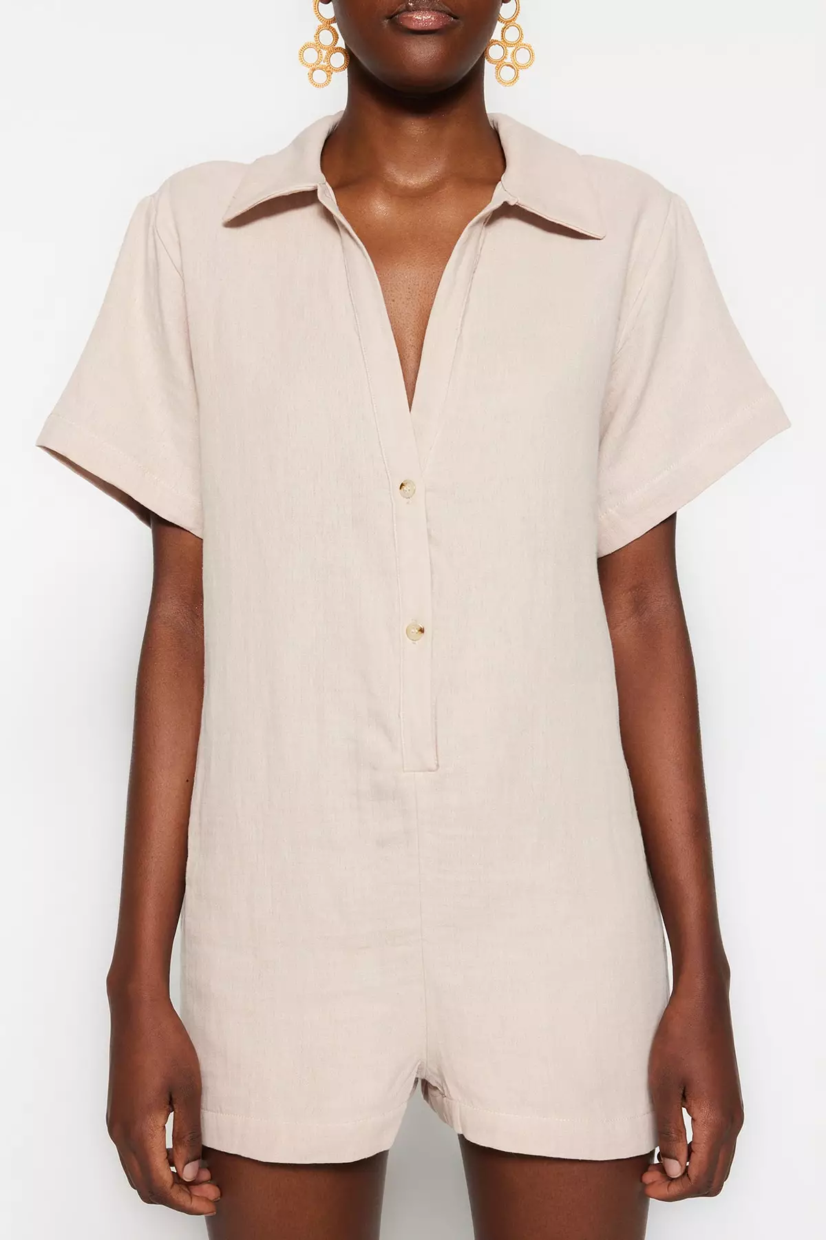 Plain Woven Playsuit