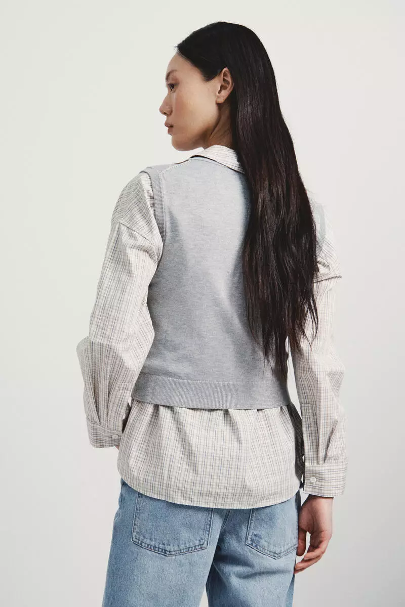 Jacquard-knit sweater vest