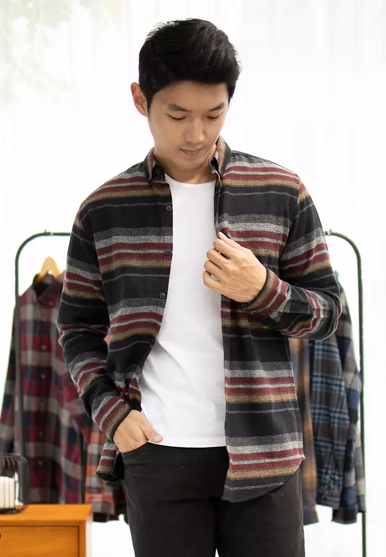 kemeja Flannel Cotton Tangan Panjang OXCON OX18