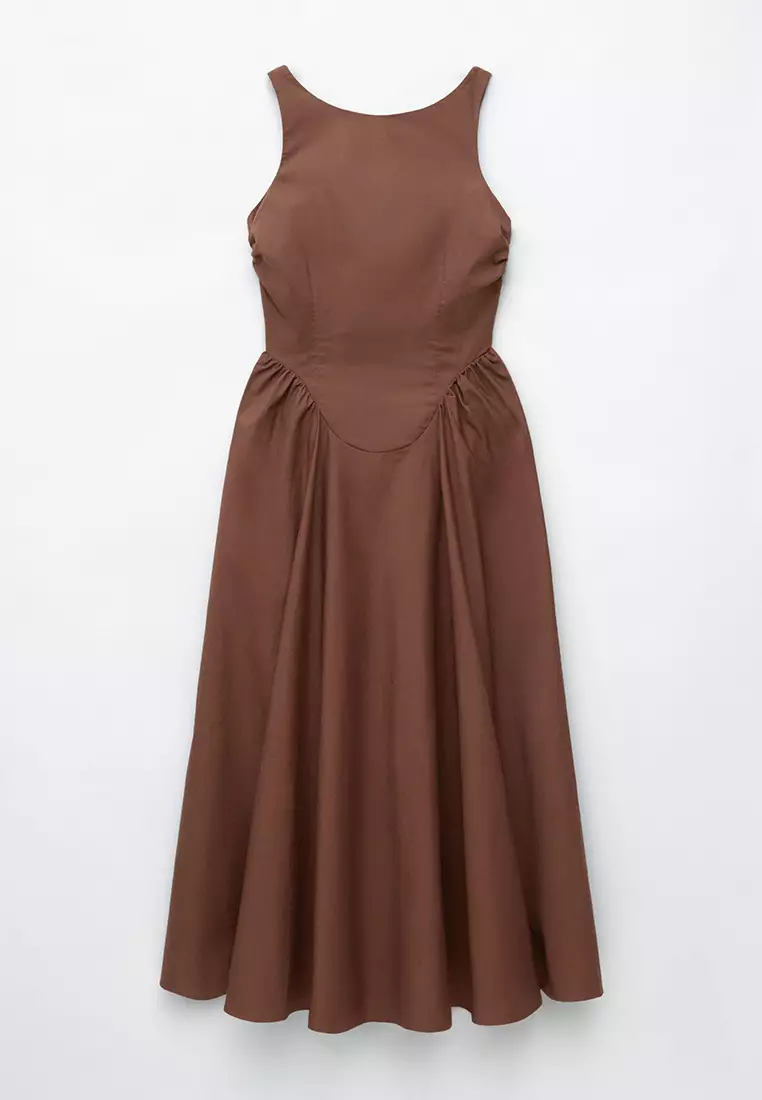 Tie-Back Midi Dress