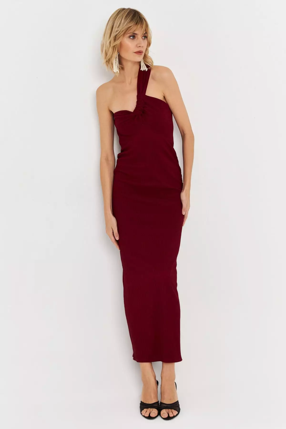Asymmetrical Neck Maxi Dress