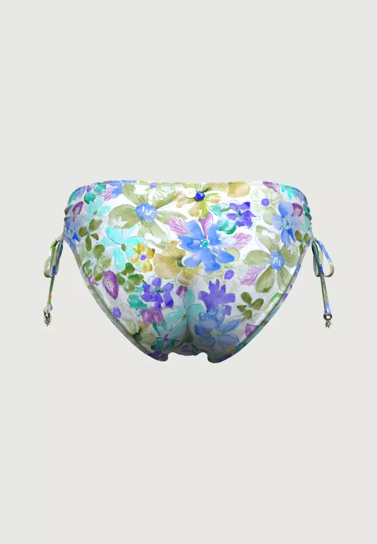 Floral Focus Aqua Side Tie Classic Pant