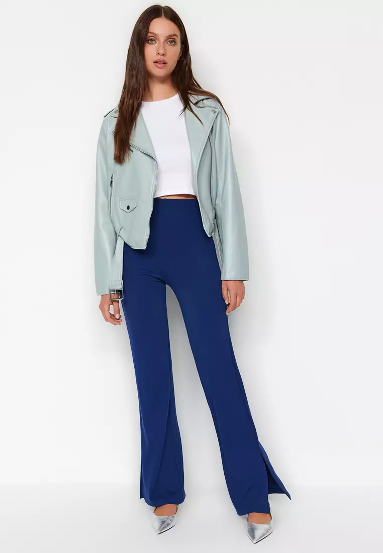 Slit Flare Hem Pants