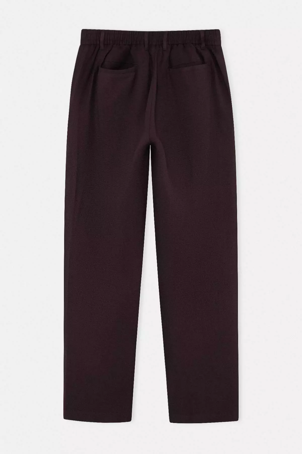 Brown 100% Linen Elastic Waist Regular Waist Men'S Trousers Tmnss26Pl00026