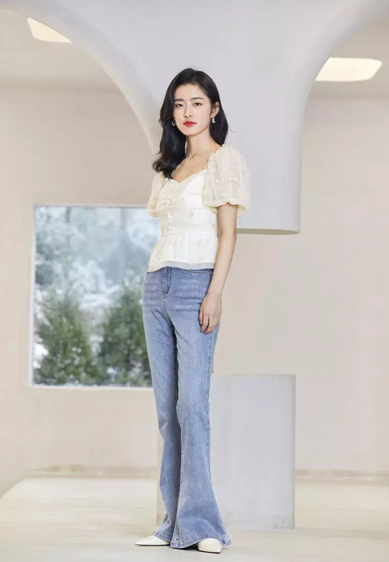 Summer Spring Puff Sleeve Blouse