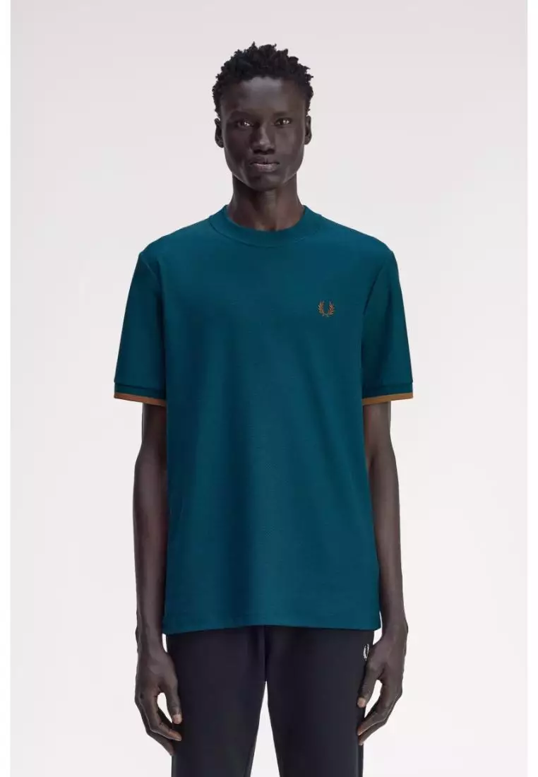 Buy Fred Perry Fred Perry M4654 Tipped Cuff Pique T-Shirt (Dark