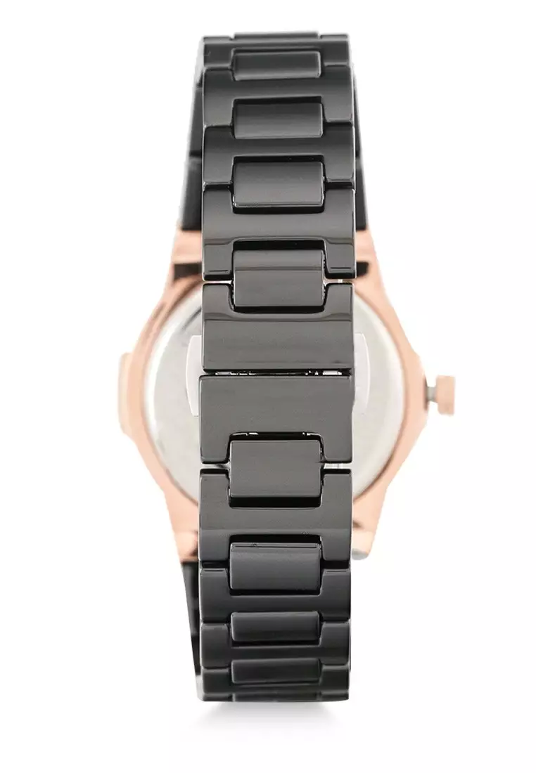Alexandre Christie Jam Tangan Wanita - Black Rosegold - Keramik - 2862 BFBRGMA