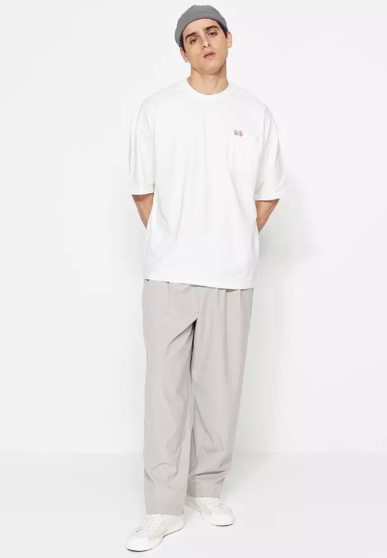 Oversize Embroidery Pocket T-Shirt