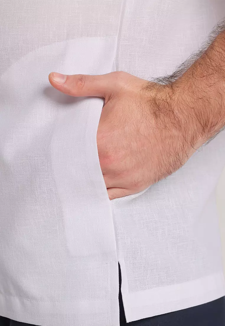 MOC Kemeja Koko Lengan Pendek Pria Baqi - Blue