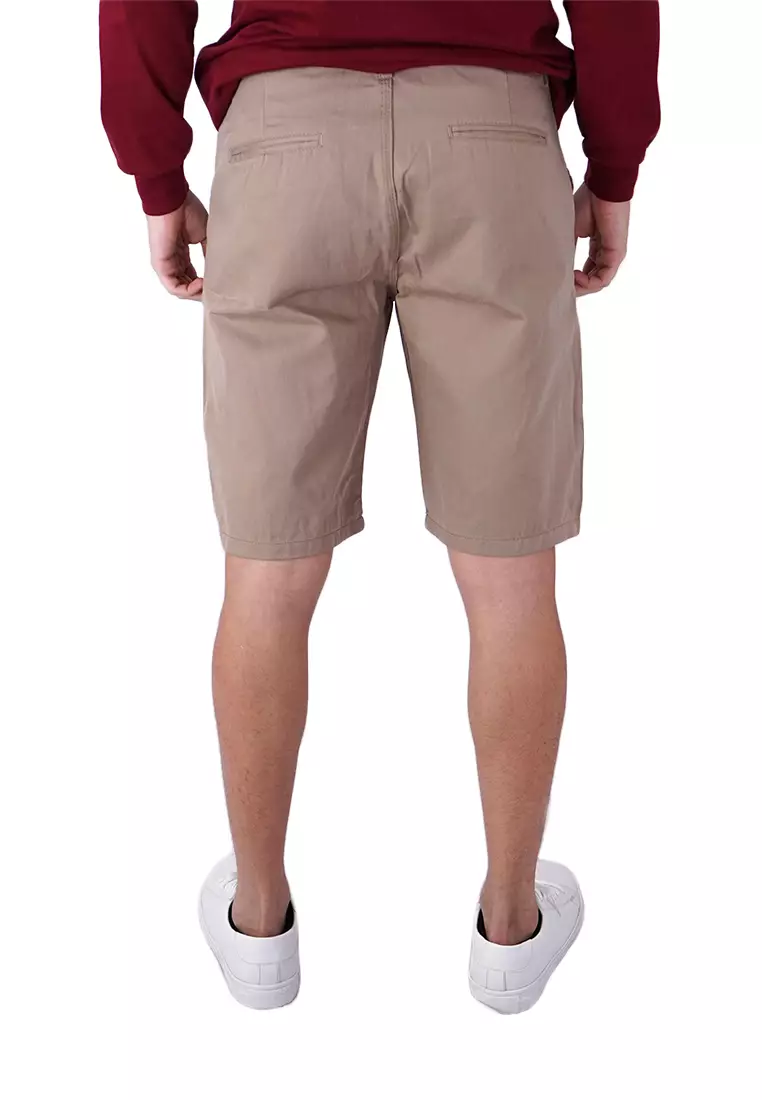 Celana Pendek Pria Chino Polos Short Pants Slim Fit Krim Tua