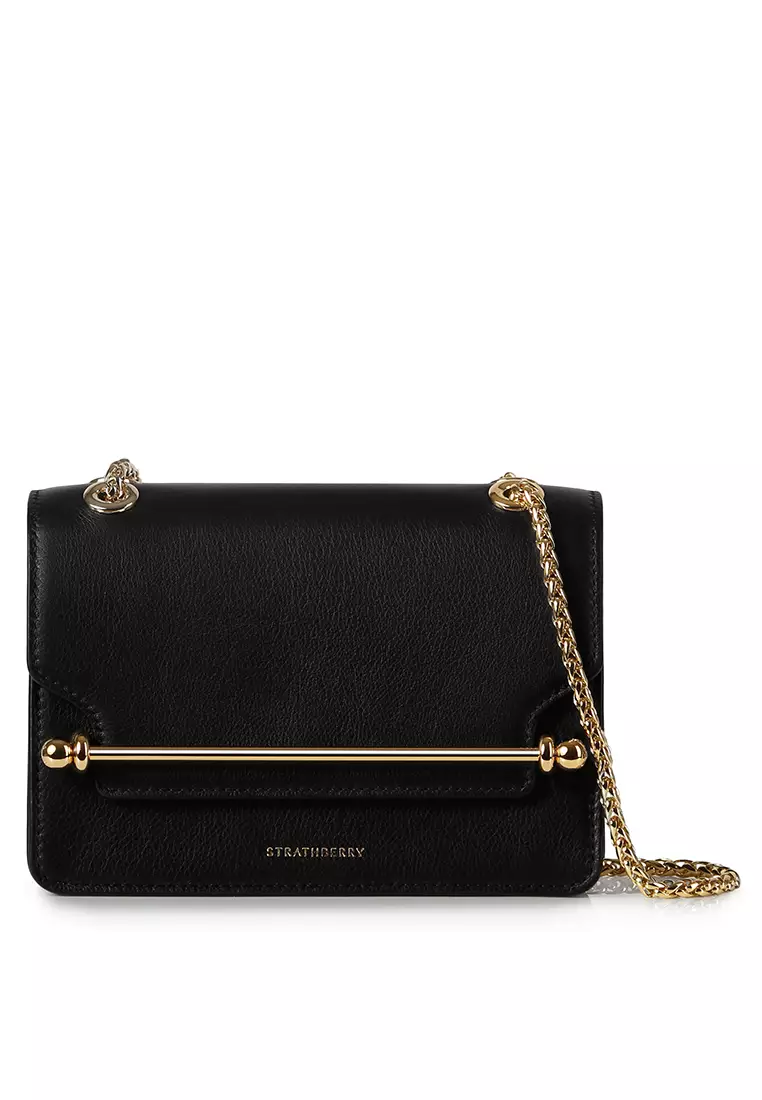 STRATHBERRY EAST/WEST MINI LEATHER BLACK
