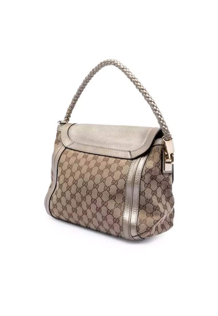 Pre-Loved Gucci Gg Canvas Bella Flap Satchel