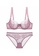 ZITIQUE pink Women's Chic Floral Lace Pattern Ultra-thin See Through Lingerie Set (Bra And Underwear) - Pink 4A8E9US513A648GS_1