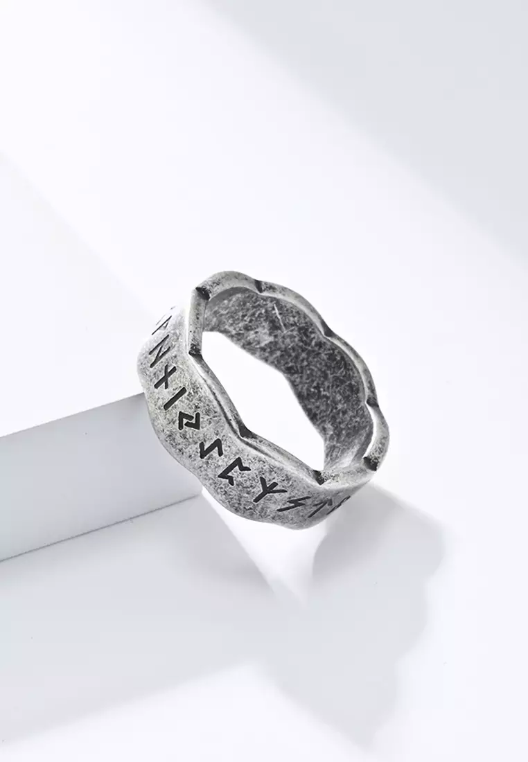 Titanium Steel Runes Ring JW QF-JZ822