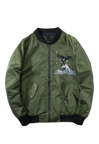 HAPPY FRIDAYS green Whale Embroidery Jacket GXP-C78 EE48EAADA8B1D9GS_1