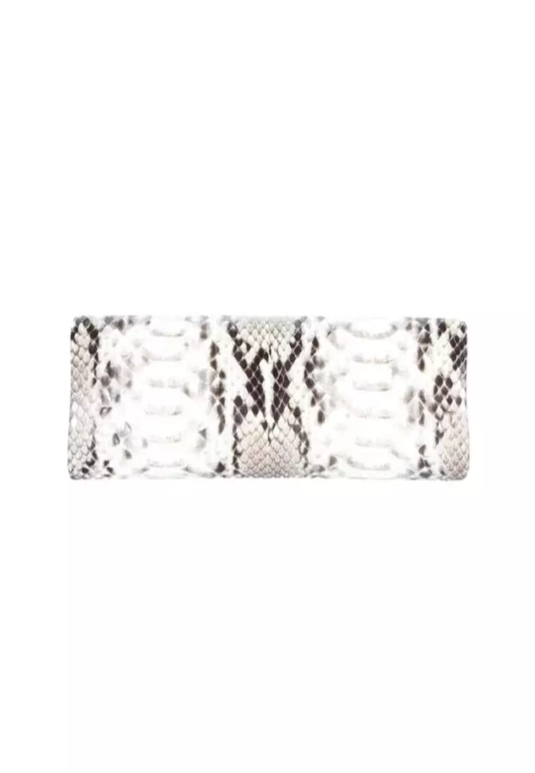 White store snakeskin clutch