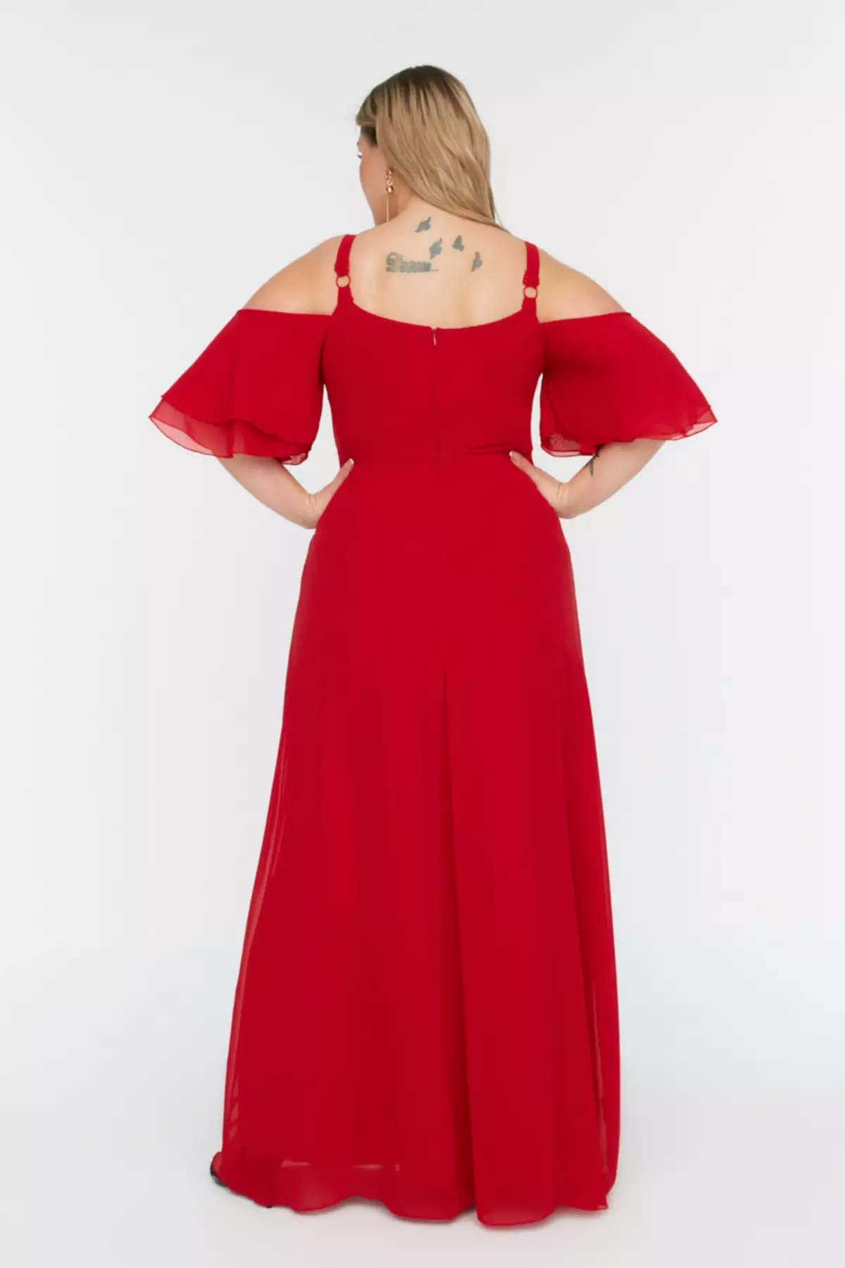 Plus Size Cold Shoulder Maxi Dress
