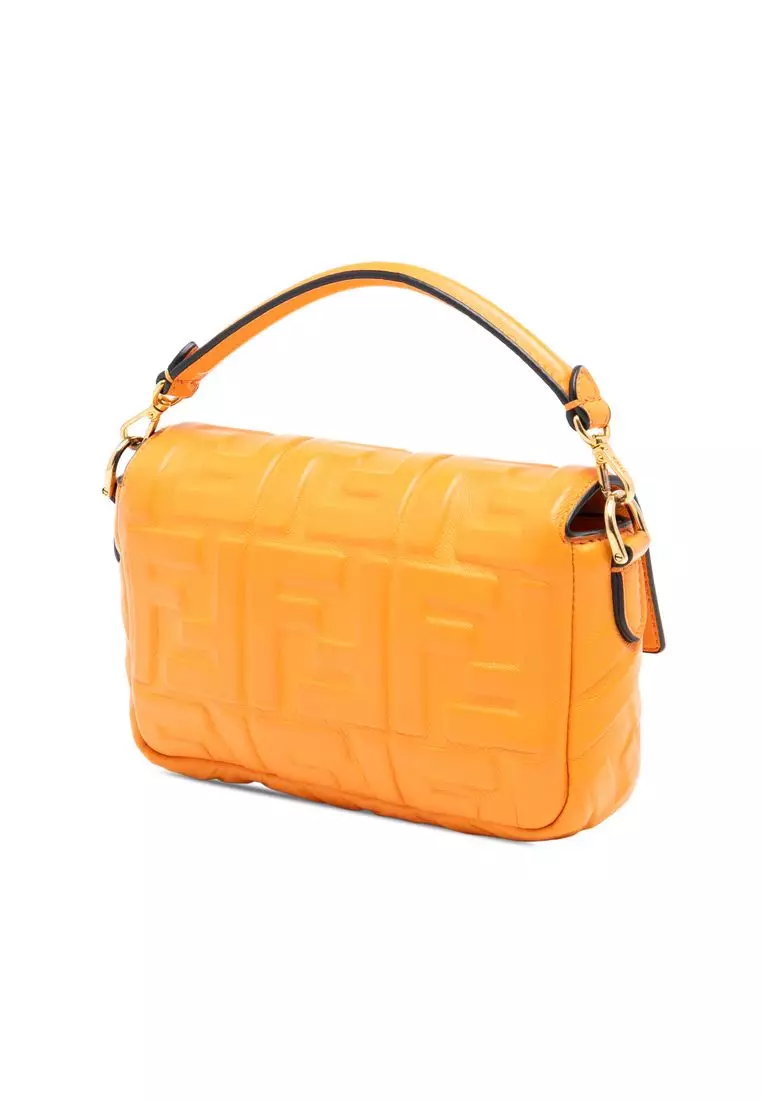 二手 Fendi Mini Zucca 壓花皮革法國包