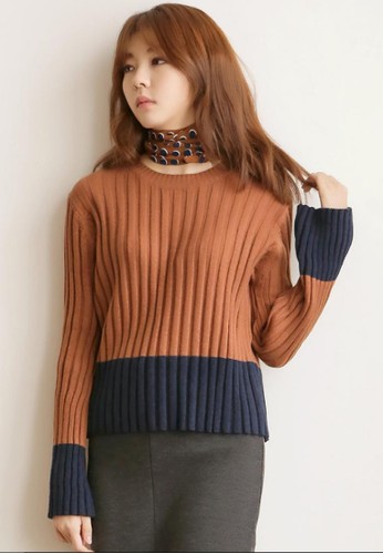 波esprit 寢具紋拼色針織上衣, 服飾, 上衣
