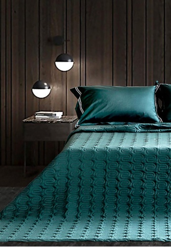 MOCOF green Coverlet / Bed Spread 100% Egyptian Cotton Silky 1200TC - BEAN GREEN C2CA7HLF1D757DGS_1