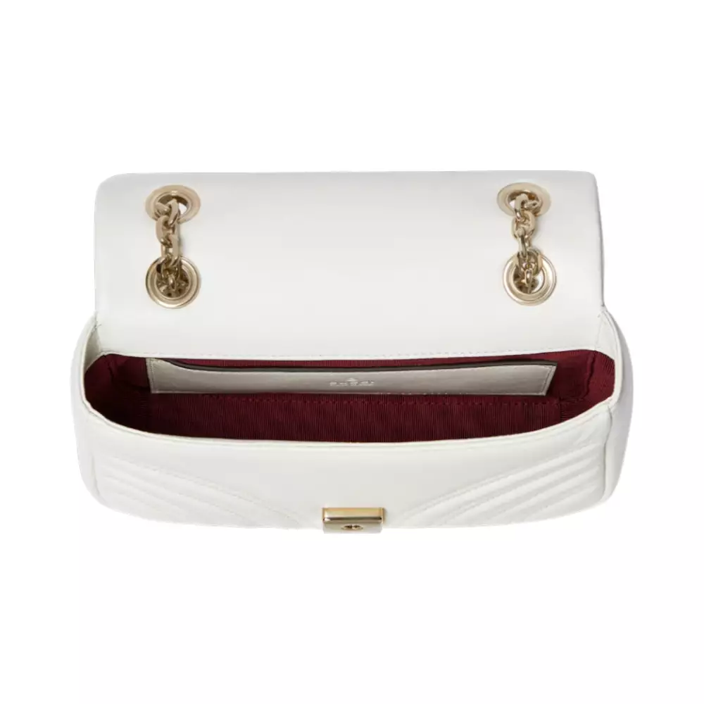 GG Marmont Small Shoulder Bag White Ghw