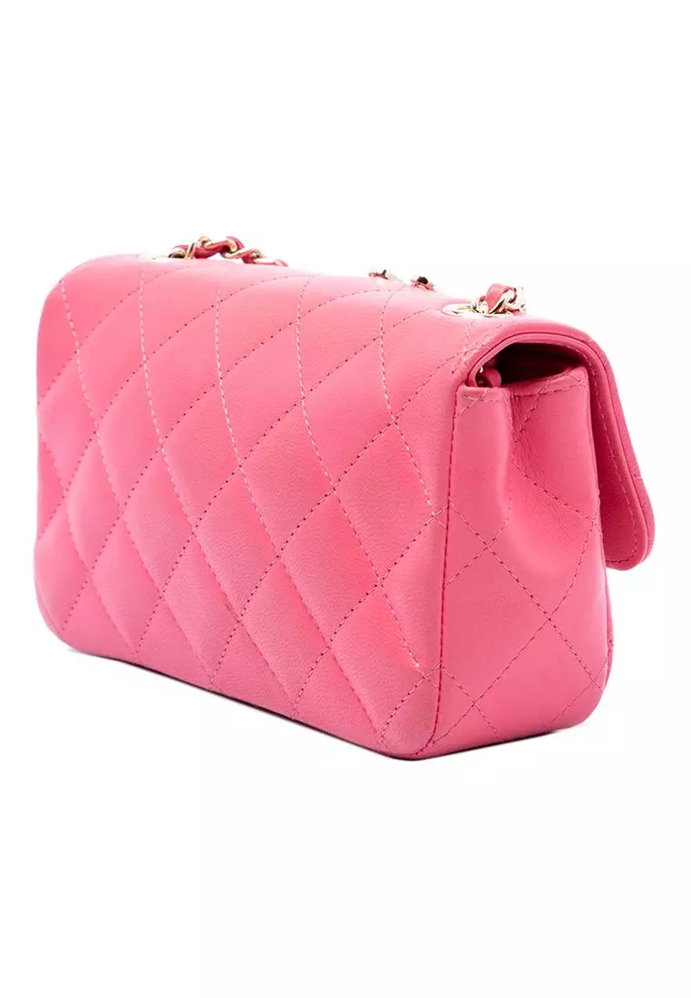 Pre-Loved Chanel Extra Mini Lambskin V For Victory Flap