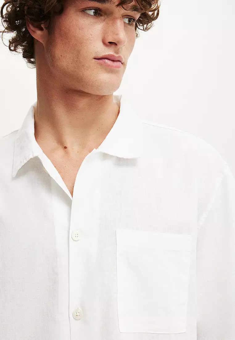 Eli Linen Blend Short Sleeve Shirt