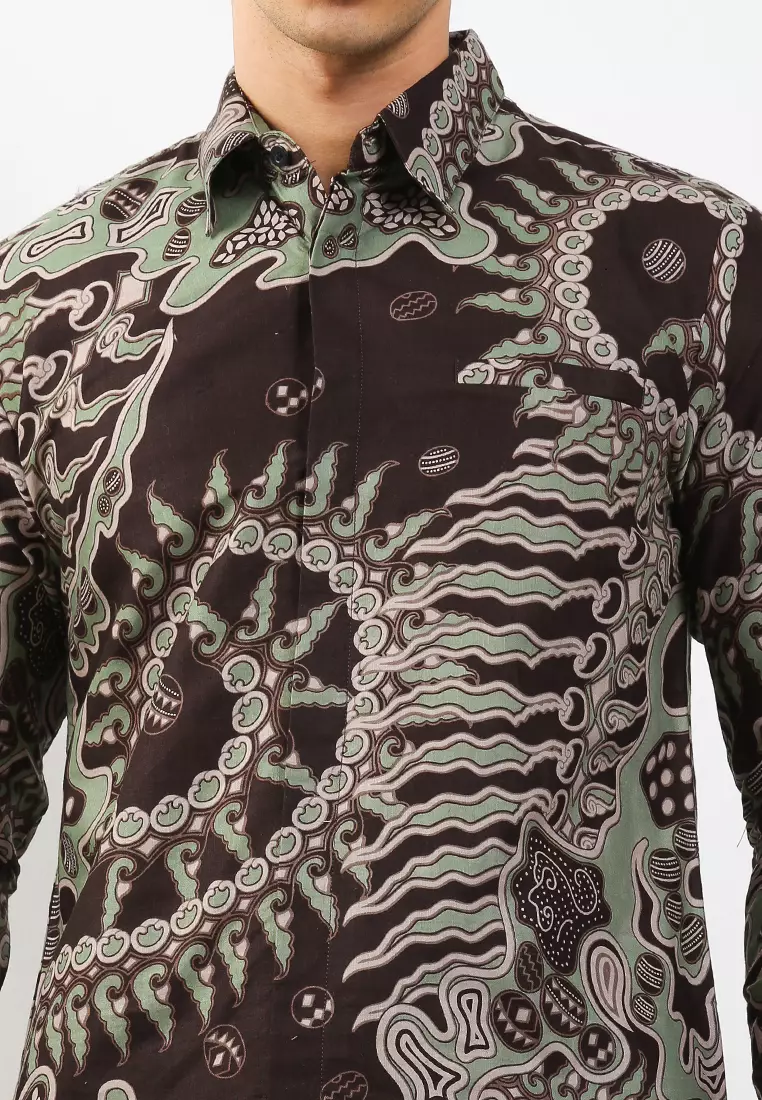 Galunggung Ijo Kemeja Batik Pria Premium Slimfit Modern Lengan Panjang