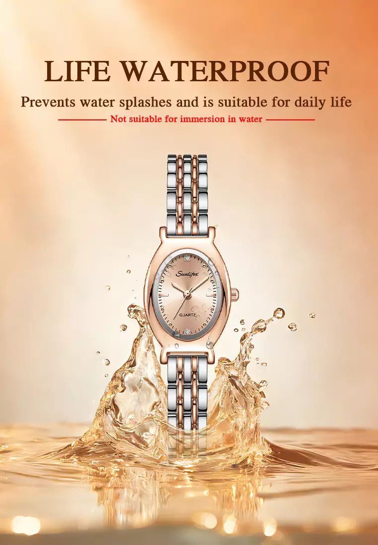 Jam Tangan Wanita Original Oval Korea Elegan Vintage Kuarsa Tali Alloy Jam Tangan CewekA008 allrose