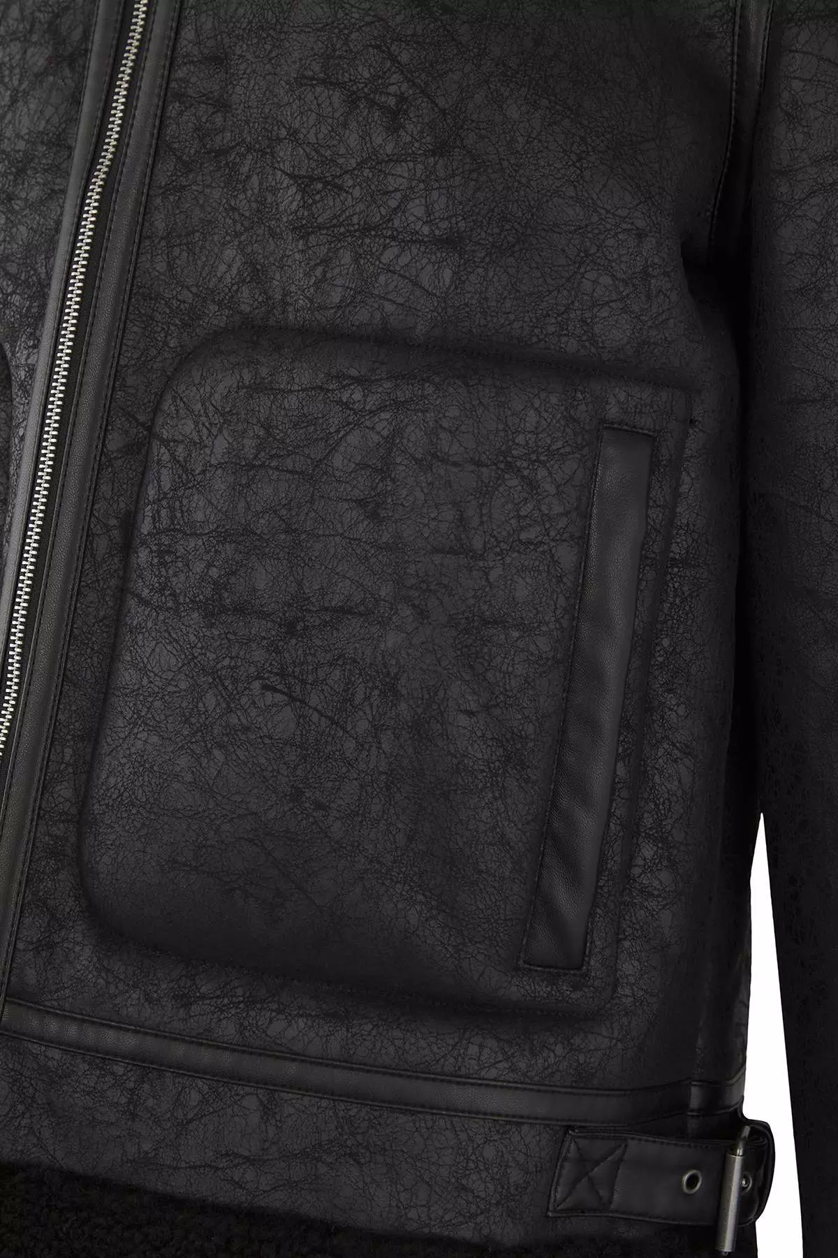 Men'S Black Regular Fit Winter Coat With Fur Lining Tmnaw25Mo00013