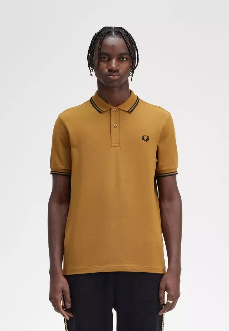 Fred perry black shop and orange polo shirt