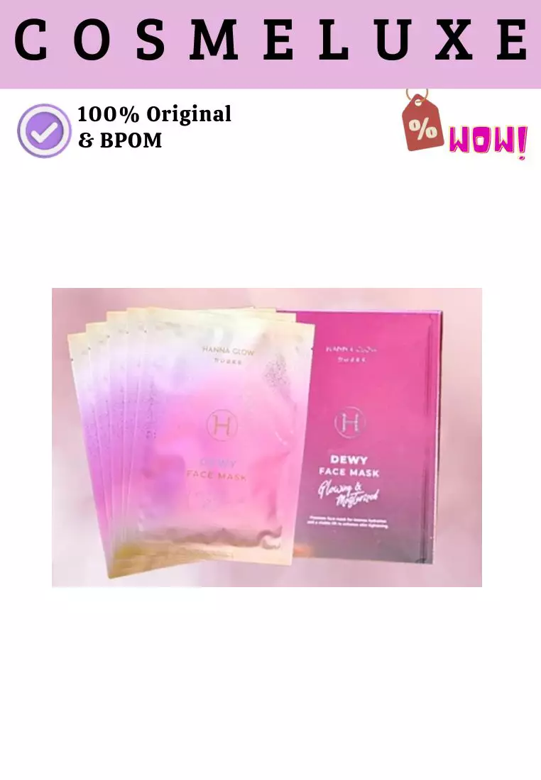 Hanna Glow Dewy Face Mask 1 Box Isi 5 Sheets