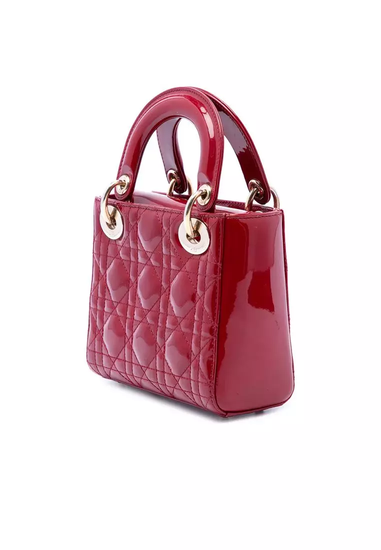 Pre-Loved Dior Mini Patent Cannage Lady Dior