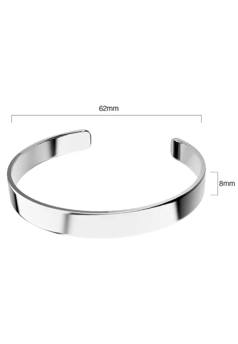 Avenue Classic Cuff Bangle White Gold