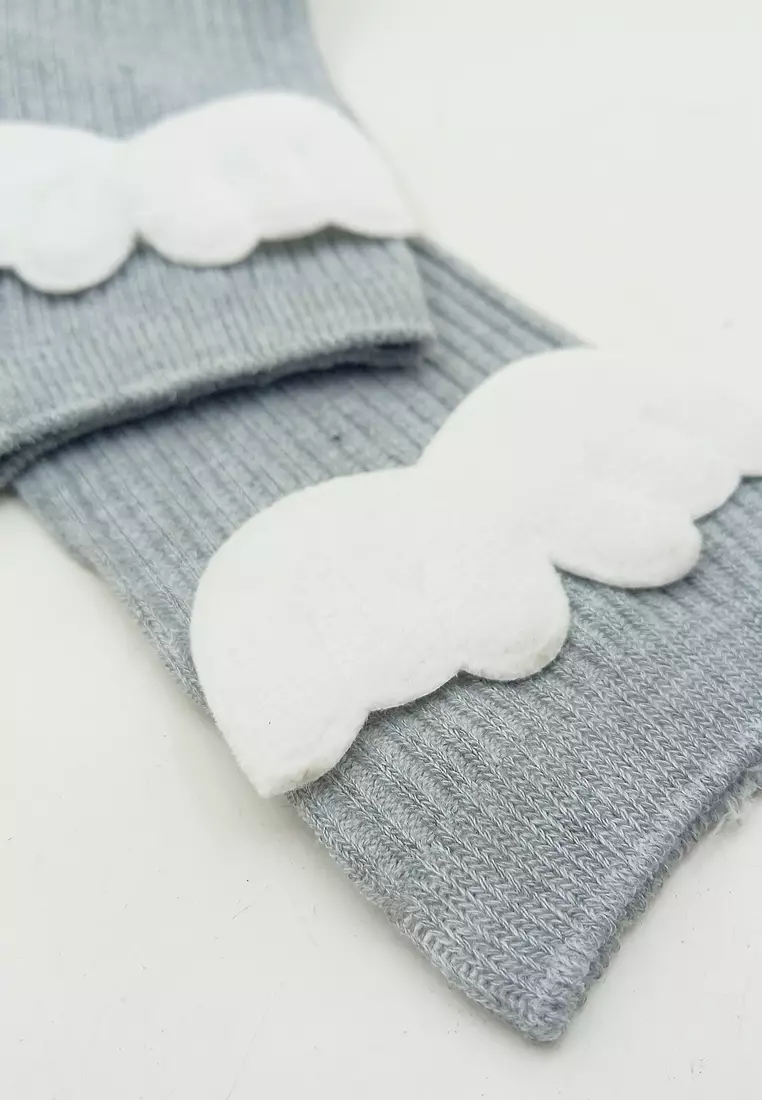 Celana Legging Bayi Anak Perempuan Rajut Cotton Knit Rib Motif Sayap Wings 3D Import 4323 Venrz Abu Tua