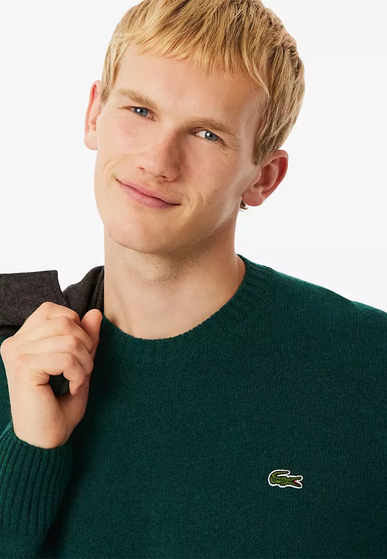Carded Wool Crew Neck Sweater