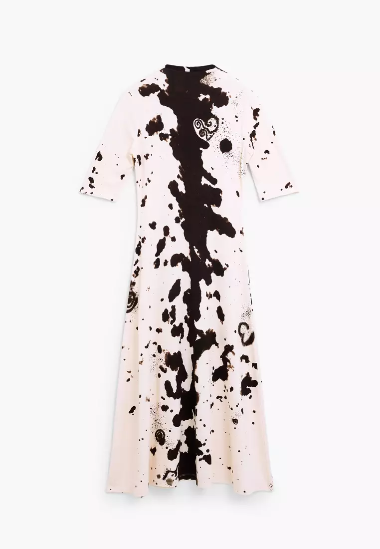 Printed Long-Sleeve Dress