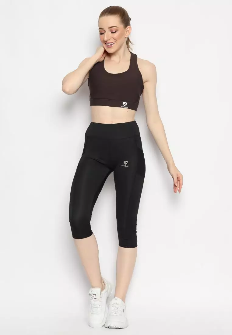 Fitwear - Sportbra Olahraga Wanita SAMANTHA [CAGED PLAIN] - CHOCOLATE