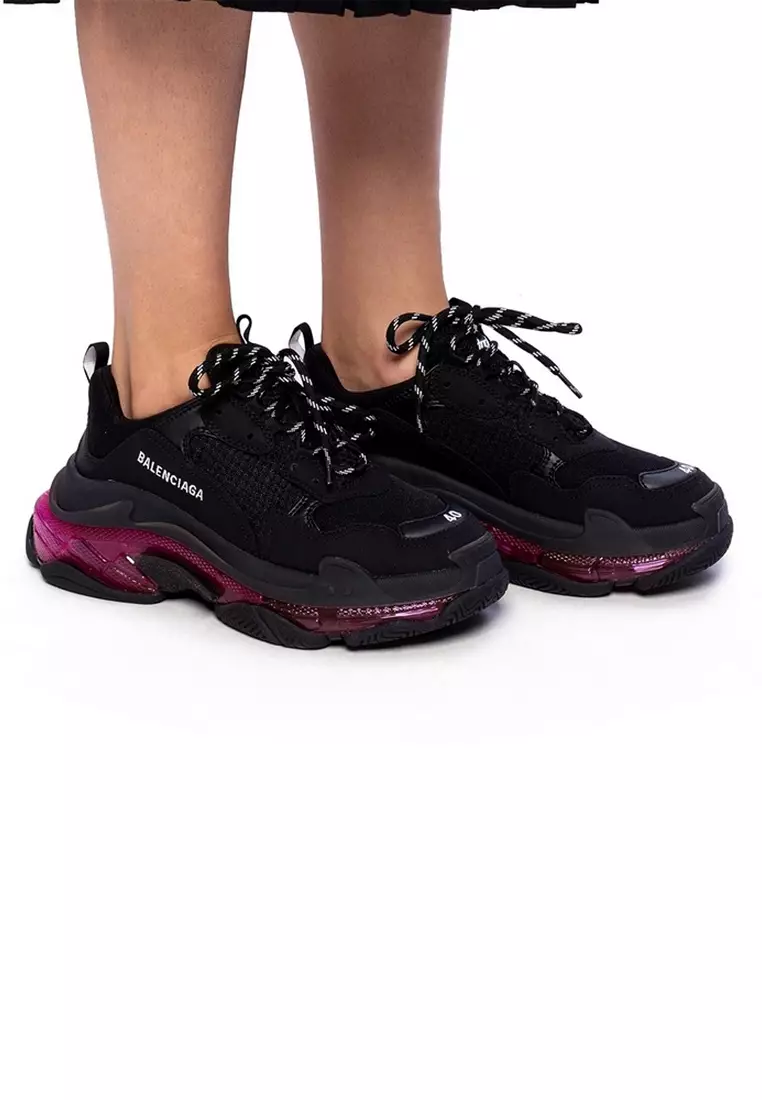 線上選購Balenciaga Balenciaga Triple S Clear Sole女裝休閒鞋(黑色