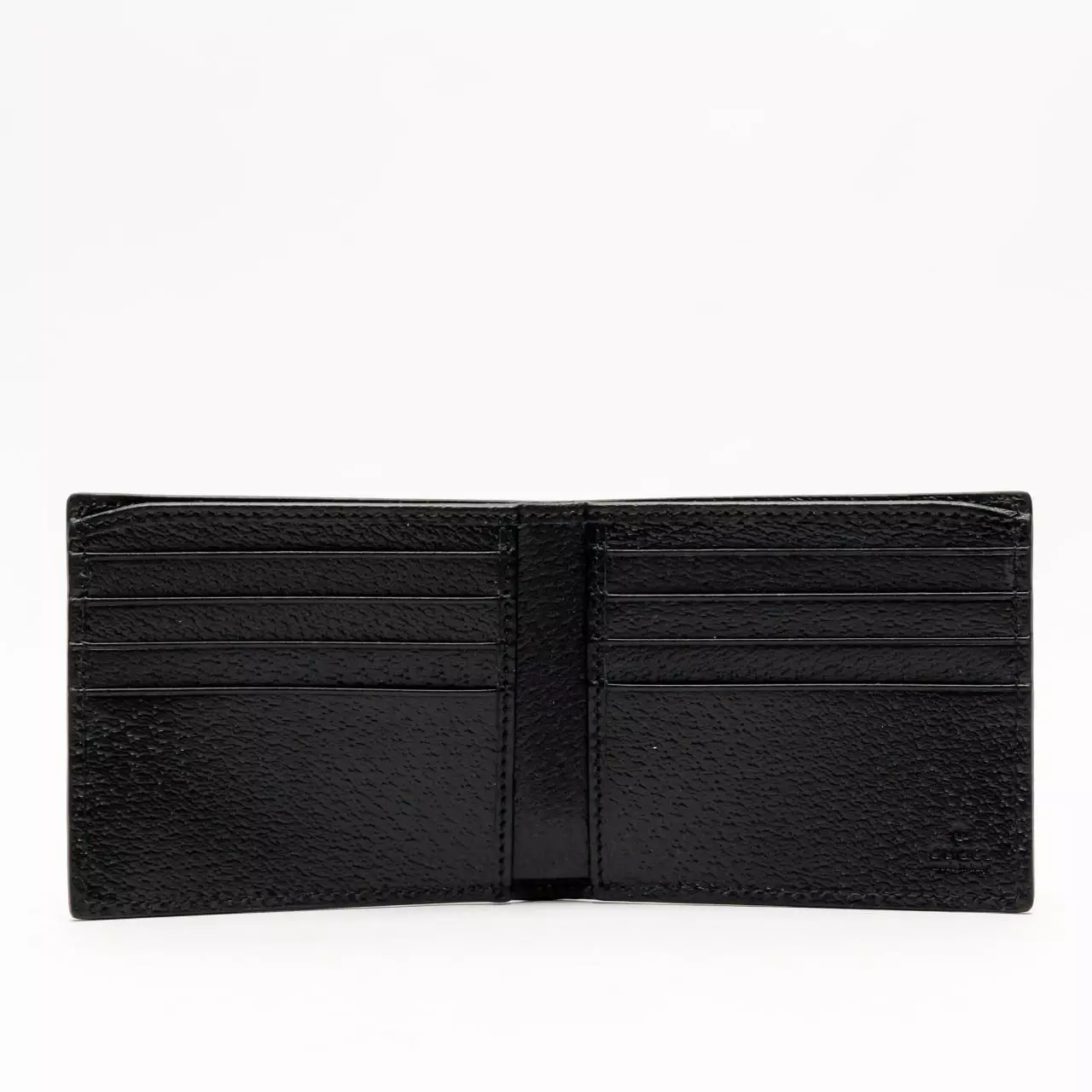 GG Marmont Leather Bi-Fold Wallet Grained Black Gold