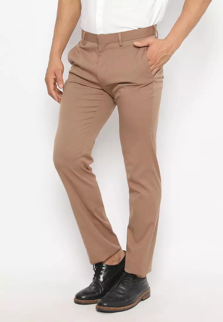 Jobb Bellmore-B Celana Panjang Pria Modern Slim Fit Light Brown 3