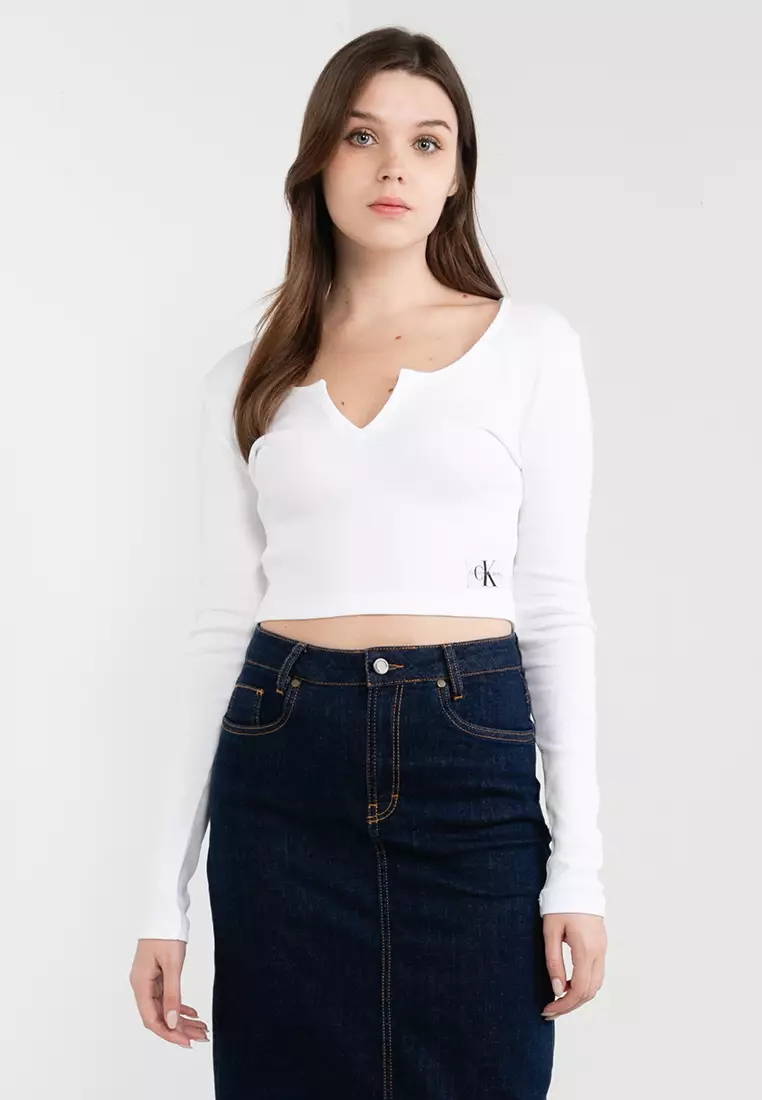 Calvin Klein Jeans Women's MILANO LS SLEEVE TOP Other Knit Tops