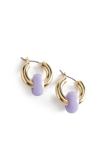 & Other Stories purple Glass Charm Mini Hoop Earrings E0F7FAC7881342GS_1