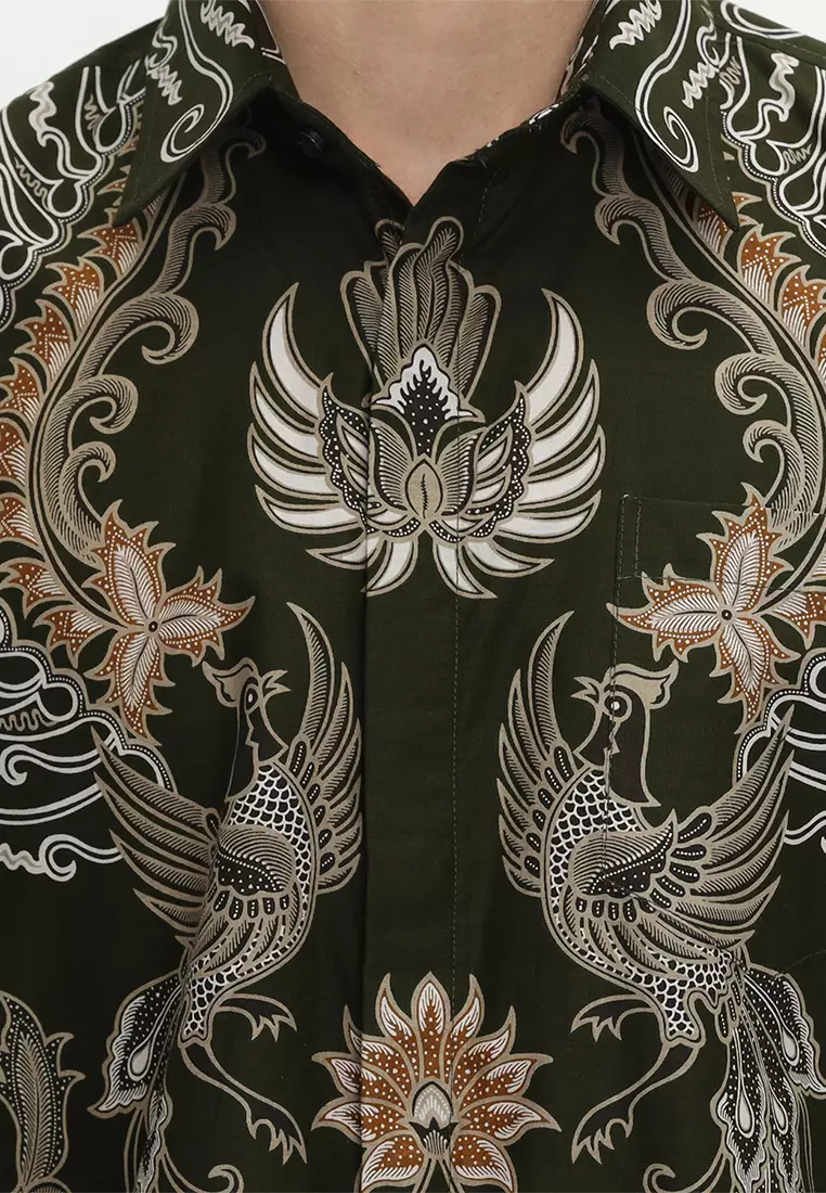 Kemeja Batik Pria Slimfit Pakubuwana - Sage