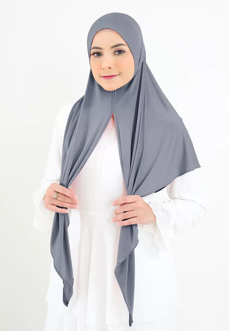 Cotton Bee - Syahira Segitiga Instan | Hijab Jersey | Kerudung Instan - Storm Grey