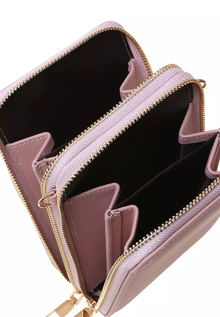 Sling Bag Tas Selempang Wanita Dompet Multifungsi 3 Zipper Material Leather Kulit ORIGINAL