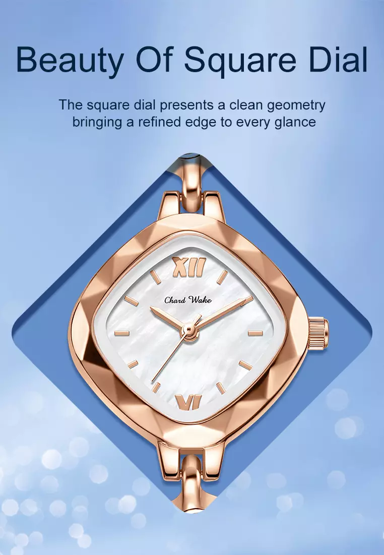 Jam Tangan Wanita Original Korea Style Pear Strap Anti Air Jam Tangan Cewek rosewhite